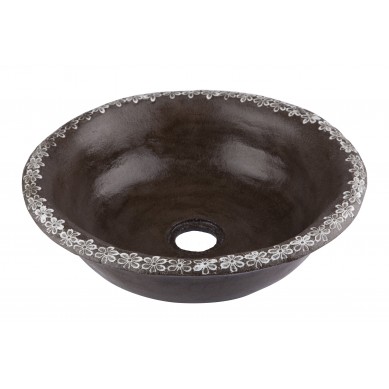 Lukrecja  - brown sink with decorative edge