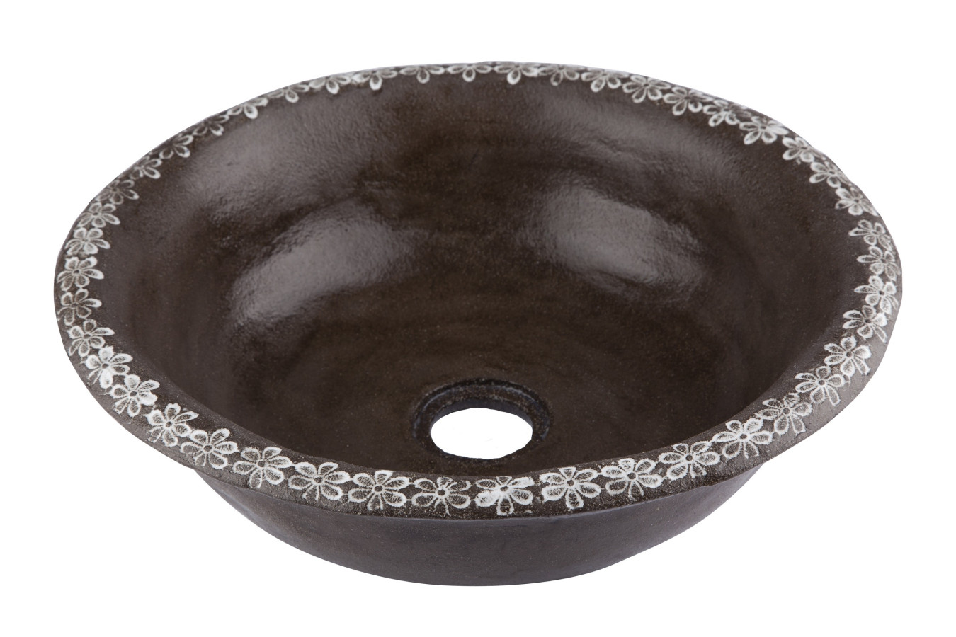 Lukrecja  - brown sink with decorative edge