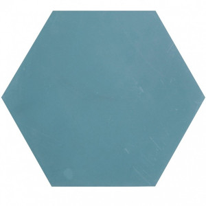 Hexagonal - Hexagonal Plain Cement Tiles Blue