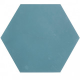 Hexagonal - Hexagonal Plain Cement Tiles Blue