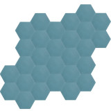 Hexagonal - Hexagonal Plain Cement Tiles Blue