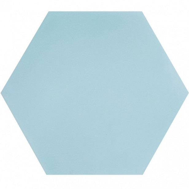 Hexagonal - light blue - hexagonal plain cement tiles