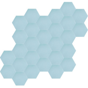 Hexagonal - light blue - hexagonal plain cement tiles