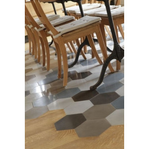 Hexagonal - grey - hexagonal plain cement tiles