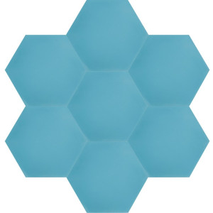 Hexagonal - turquoise - hexagonal plain cement tiles