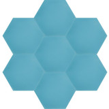 Hexagonal - turquoise - hexagonal plain cement tiles