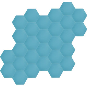 Hexagonal - turquoise - hexagonal plain cement tiles