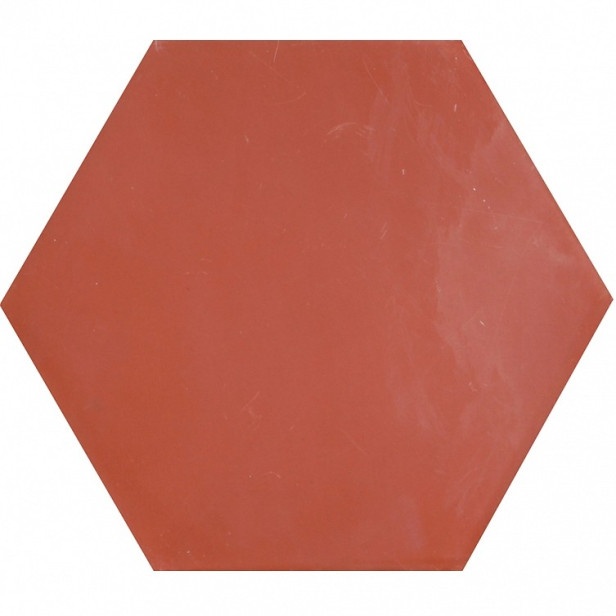 Hexagonal - red - hexagonal plain cement tiles