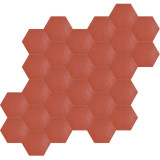 Hexagonal - red - hexagonal plain cement tiles