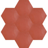 Hexagonal - red - hexagonal plain cement tiles