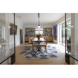 Hexagonal - dark grey - hexagonal plain cement tiles