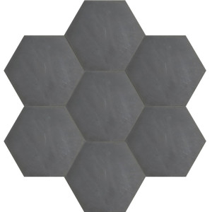 Hexagonal - black - hexagonal plain cement tiles