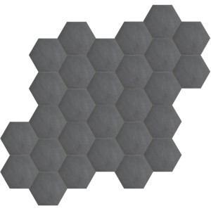 Hexagonal - black - hexagonal plain cement tiles