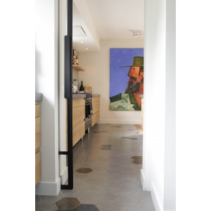 Hexagonal - black - hexagonal plain cement tiles